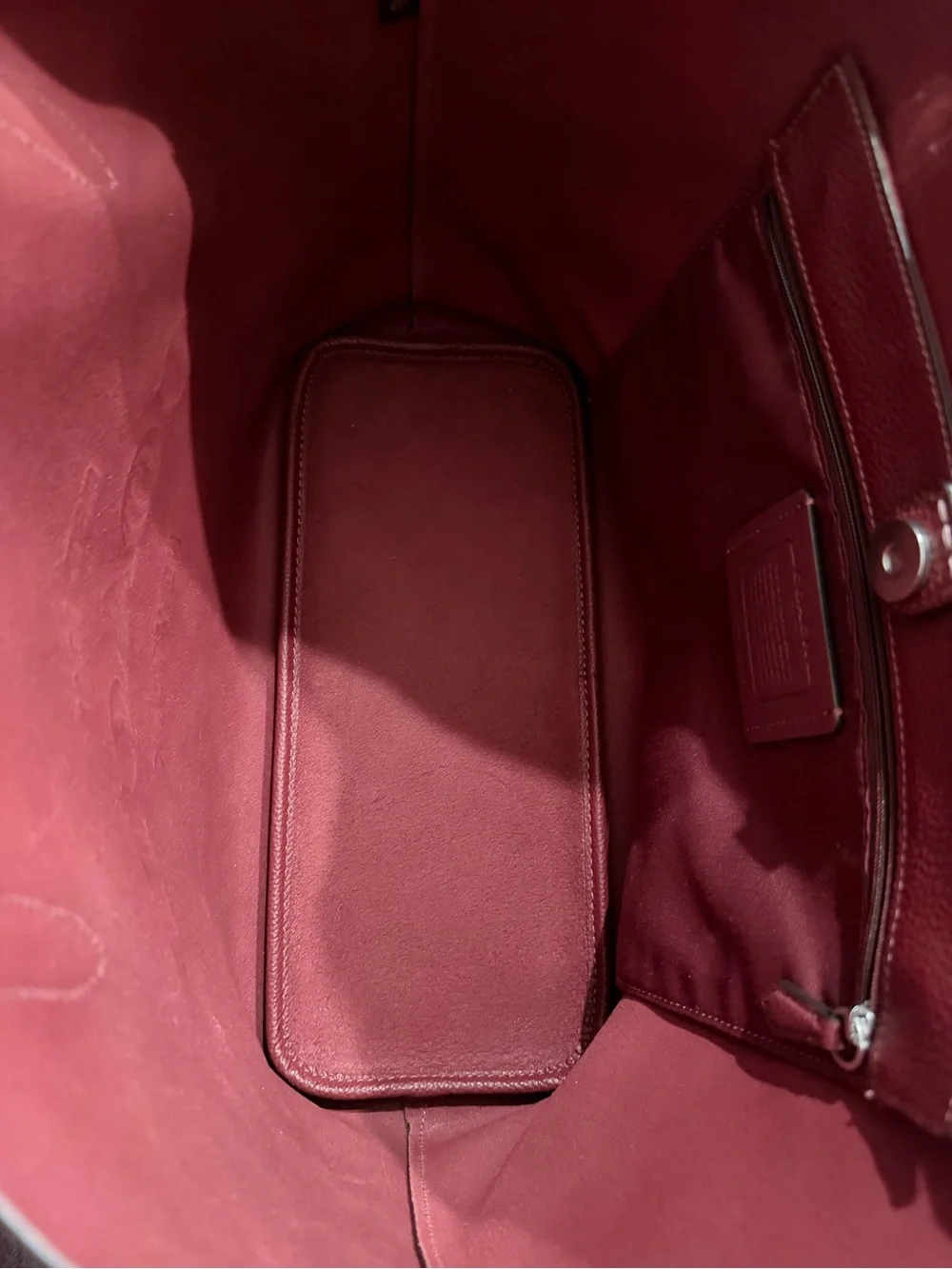 Coach Leather Tote Bag - Wine - Picture 4 of 6